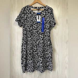 ELLEN TRACY Ladies' Pima Cotton Dress Triumph Gray Animal Print, Size L NWT